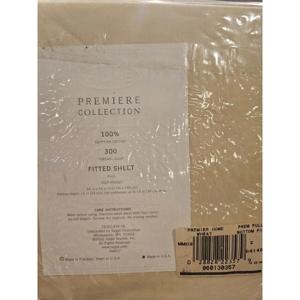 Target‎ Home lot 3 sheet 2-Flat 1-fitted 300 thread Egyptian Cotton Wheat NOS